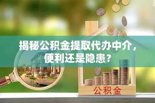 邯郸揭秘公积金提取代办中介，便利还是隐患？
