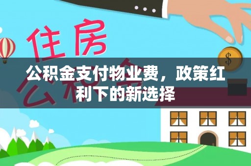 邯郸公积金支付物业费，政策红利下的新选择